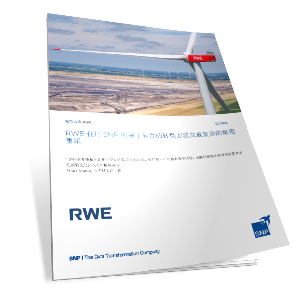 能源行业世界级公司RWE 使用 SNP 的基于软件的转型方法完成复杂的集团重组