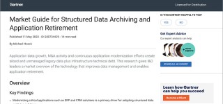 Gartner报告：结构化数据归档和应用程序退役市场指南